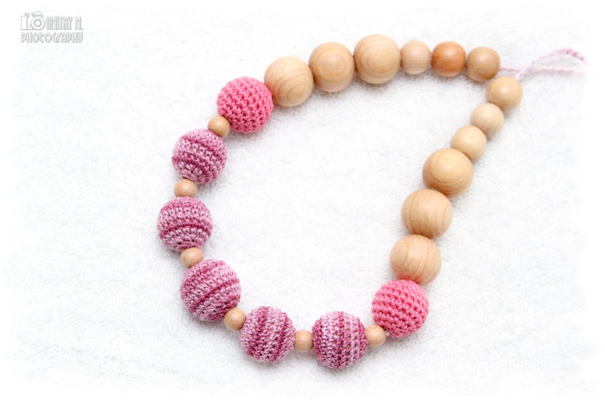 Breastfeeding Juniper Mom Necklace - Nursing/teething Necklace In Pink, Old Pink, Juniper Beads